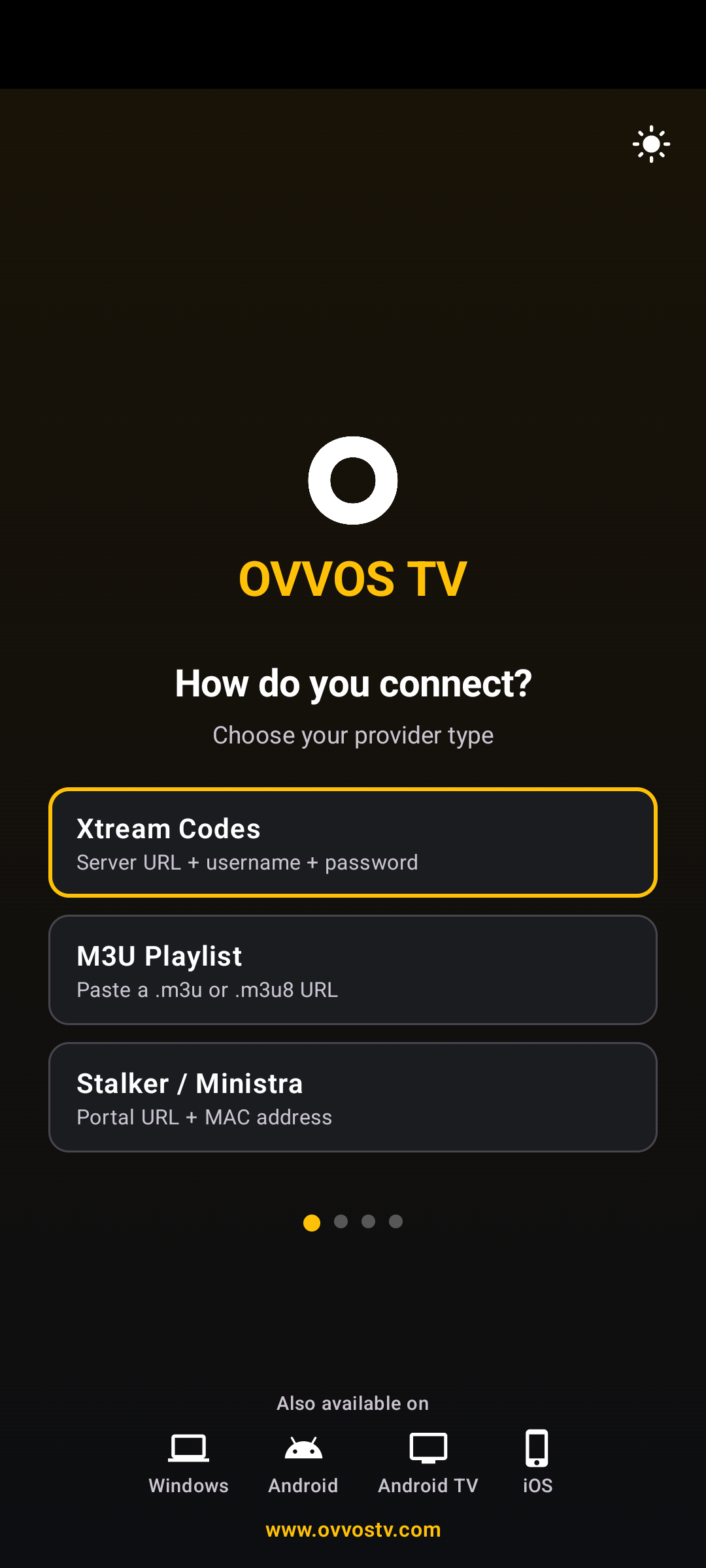 How do you connect screen on a phone with three provider types and the Also available on footer