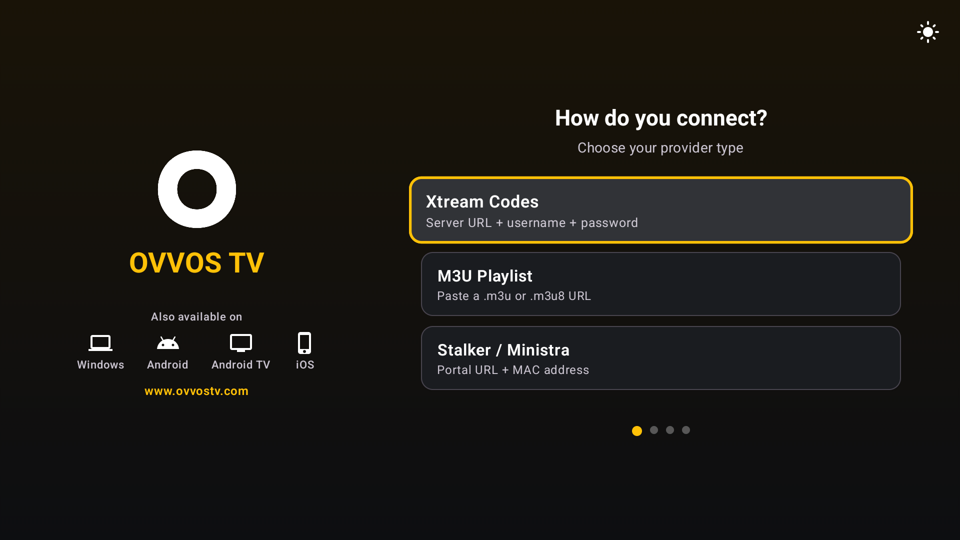 How do you connect screen with the M3U Playlist option