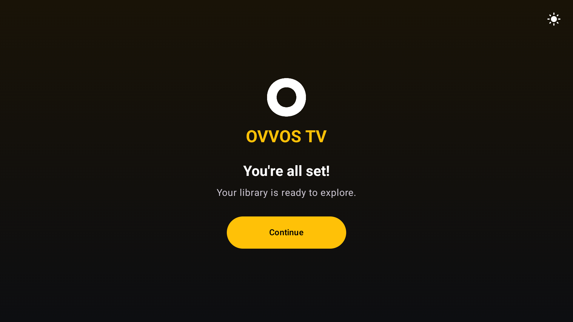 You're all set screen